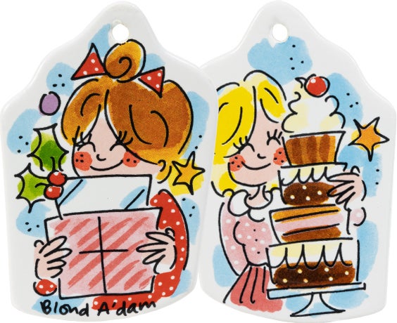 kerst ornament Christmas Girl 9,5 x 9,5 x 1,5 cm