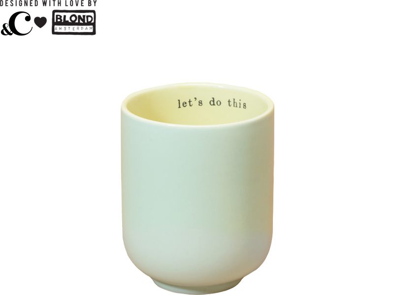 Lichtgroen kopje zonder oor - Let's do this