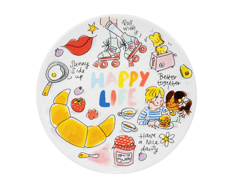 Ontbijtbord ø22 cm Happy Life