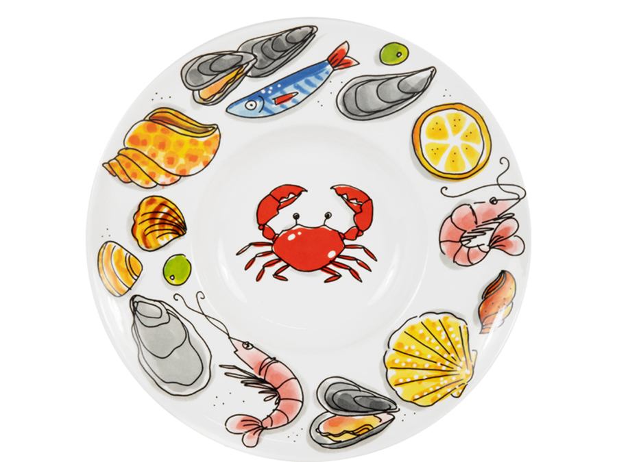 Pastabord 24cm La Plage Fruits de Mer