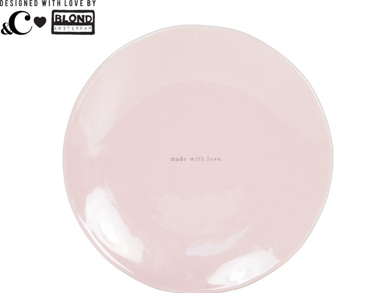 Roze ontbijtbord - Made with love