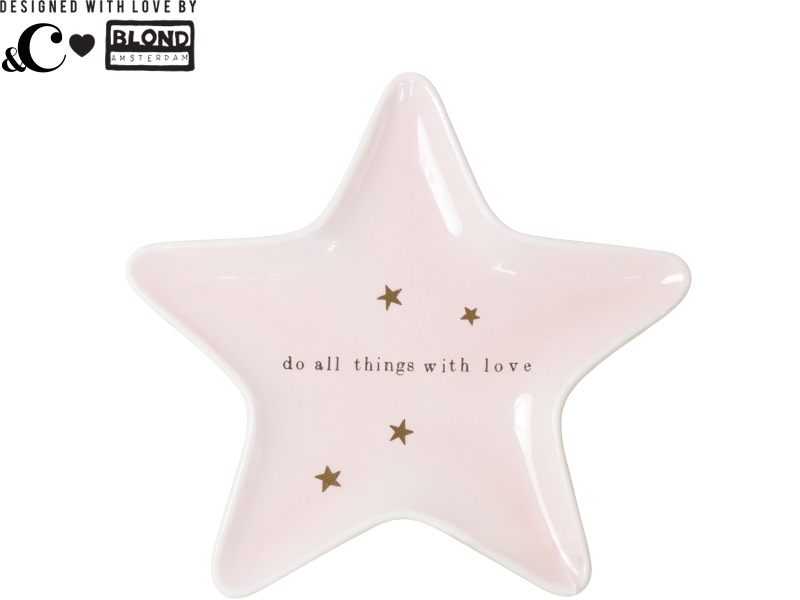 Roze sterrenbordje - do all things with love