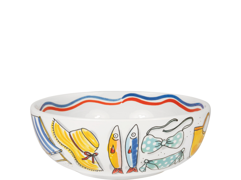 Saladeschaal 24cm La Plage Zomer Icons