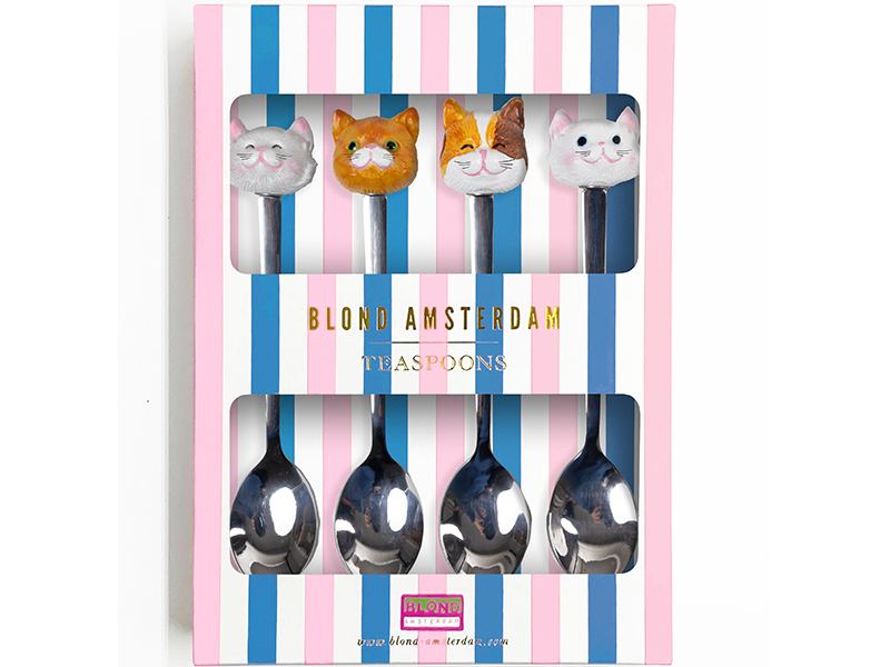 Theelepel Set Van 4 Dier Cat