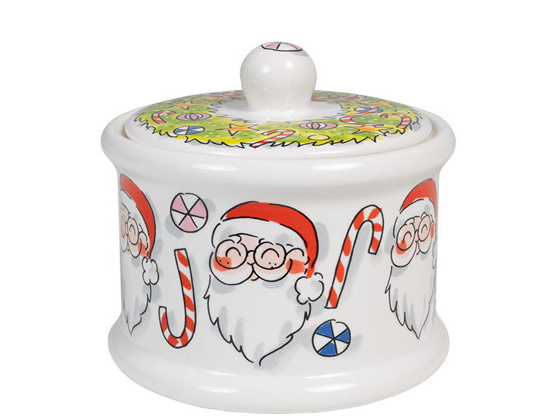 Voorraadpot rond 12.5cm Kerst Santa