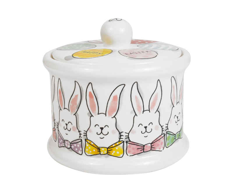 Voorraadpot rond 12,5cm Pasen Paashazen