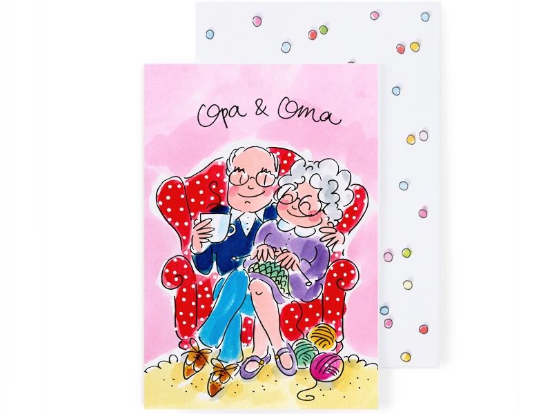 Wenskaart Opa & Oma - De Koekjestrommel Koningen