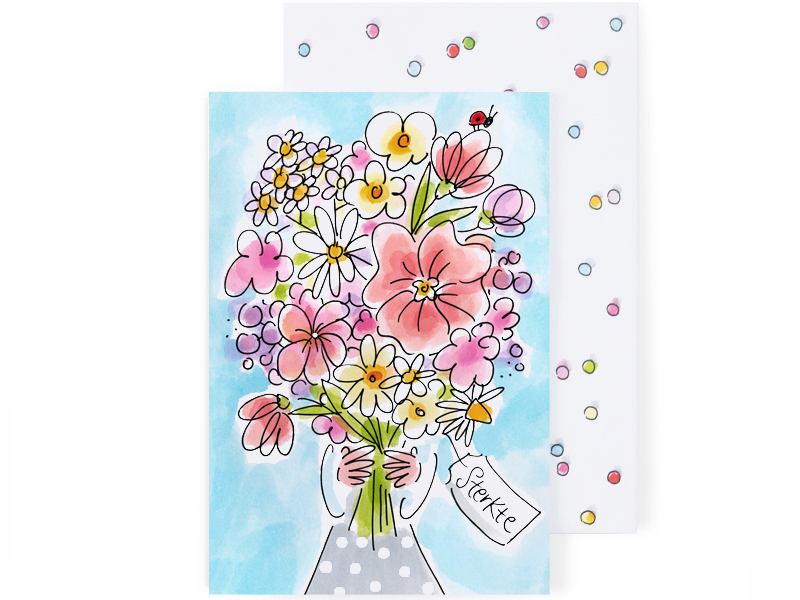 Wenskaart Sterkte - Bos Bloemen