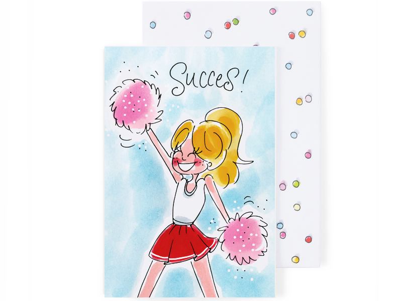 Wenskaart Succes - Cheerleader