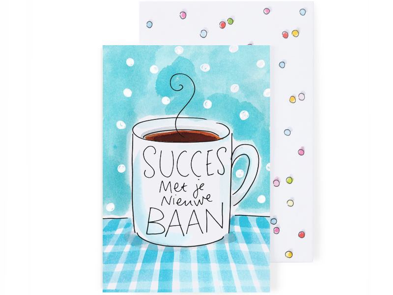Wenskaart Succes - Nieuwe Baan