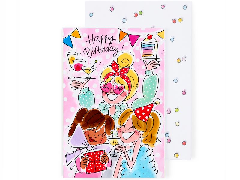 Wenskaart Verjaardag - Besties & Bubbels