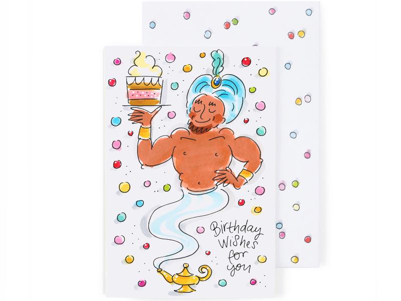Wenskaart Verjaardag - Birthday Wishes from Your Genie!