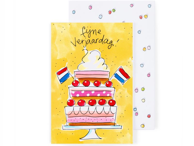 Wenskaart Verjaardag - Taart