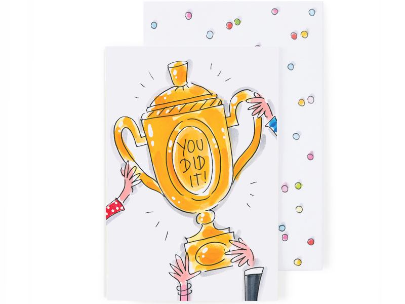 Wenskaart You Did It - Winnaarstrofee