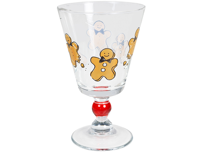 Wijnglas Kerst Gingerbread man